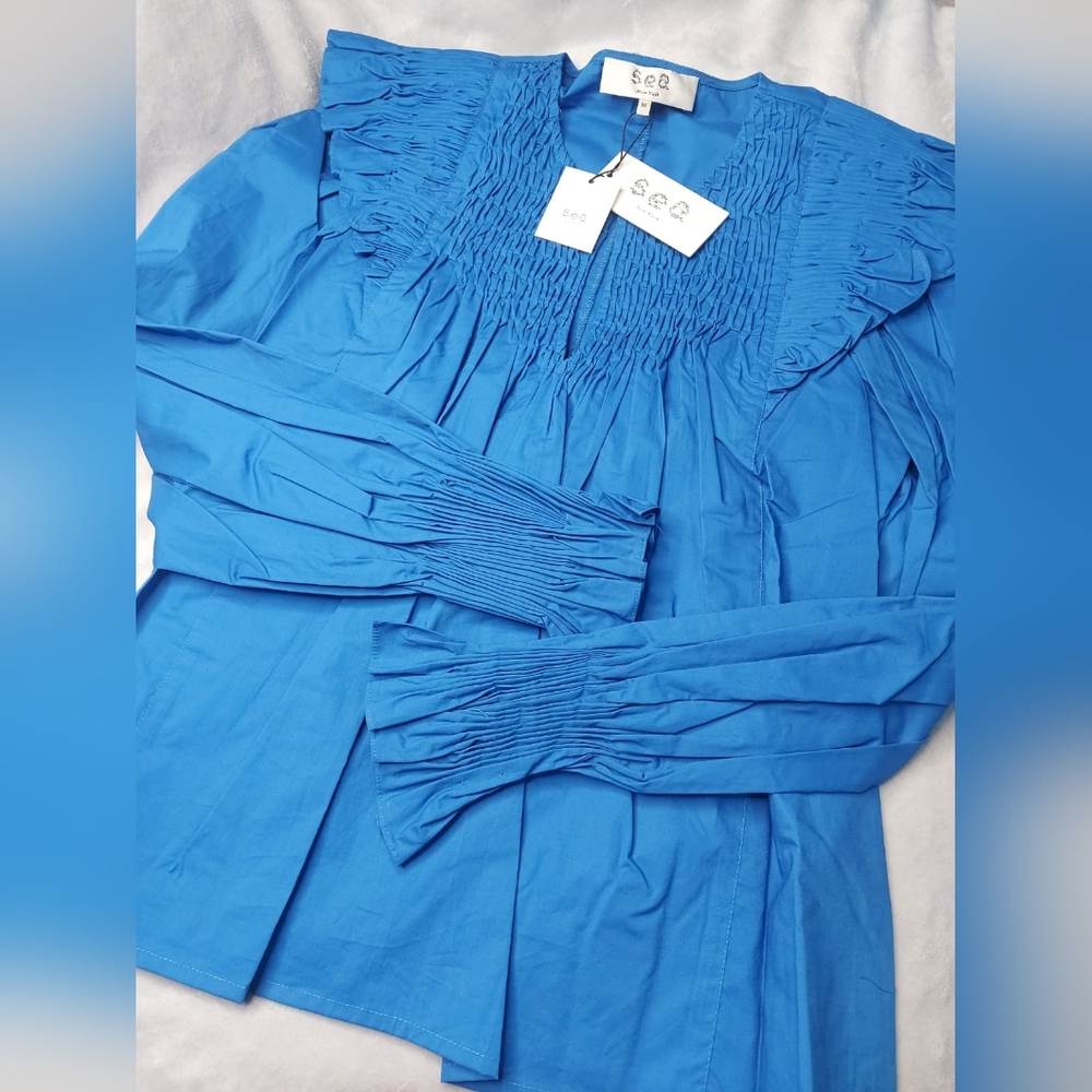 SEA New York Blouse Blue Size Extra Small